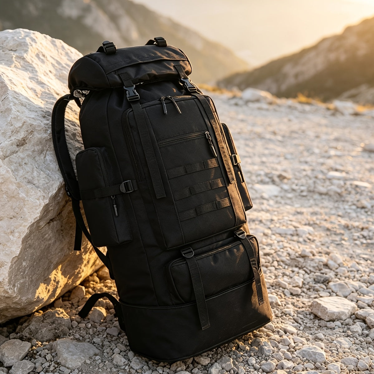 100L Tactical Camouflage Backpack – Large Capacity Hiking Rucksack with Multiple Compartments, Ergonomic Straps for Camping, Trekking, Hunting & Travel