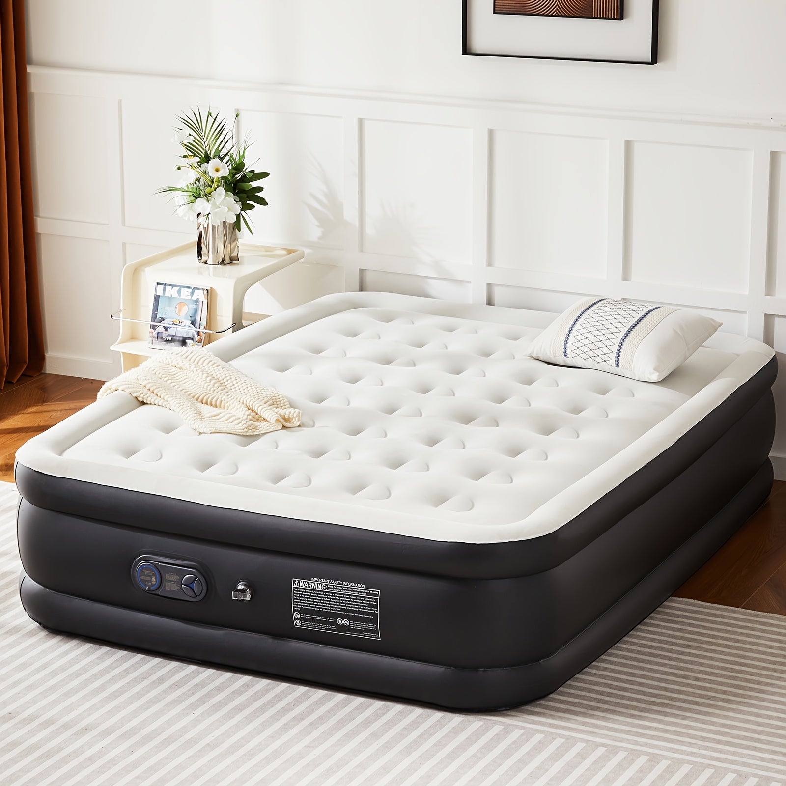Camping Air Mattress Twin Queen with Built-In Pump 660LB Capacity – 16 18 22 Inch Thick Inflatable Mattress Non-Slip Bottom for Outdoor Camping Yard