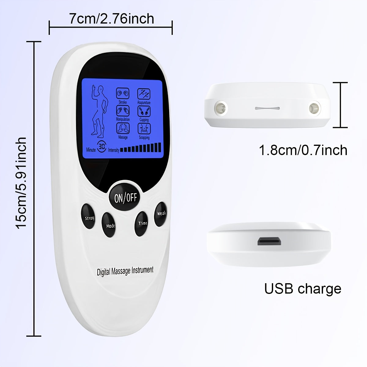 TENS EMS Dual Channel Muscle Relief Pulse Massager - 8 Electrodes, 6 Modes, Pain Relief for Shoulders, Back & Knees, Portable Electric Muscle Stimulator for Recovery & Relaxation
