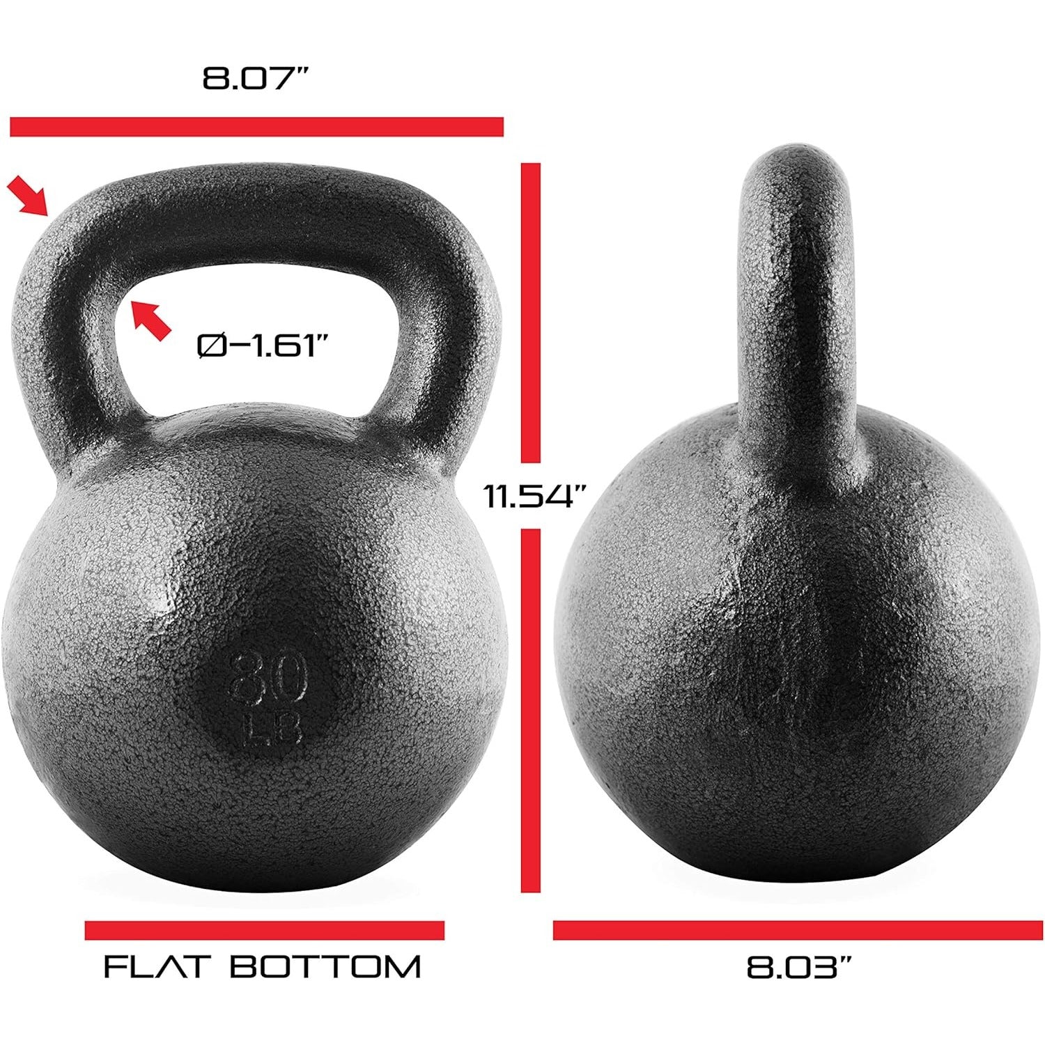 Cast Iron Kettlebell 10 25 35 50 70 LB Hammerstone Painted Flat Bottom Wide Handle – Home Gym Strength Training CrossFit HIIT Full Body Workout Weight