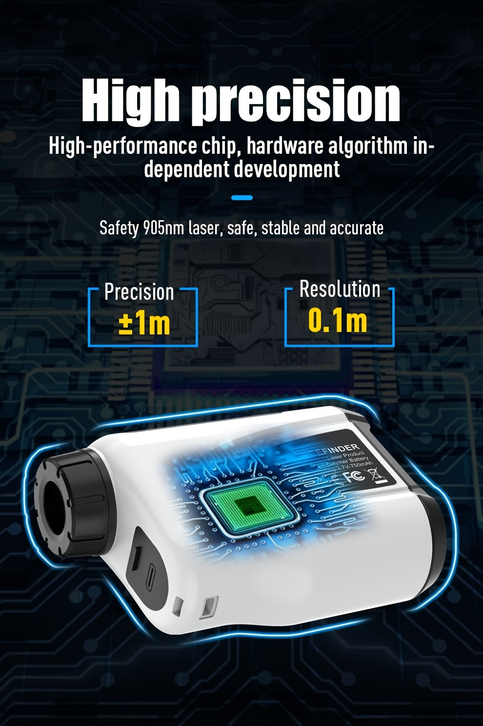Golf Laser Rangefinder 1200 Yards – 6.5x HD Magnification, Slope Compensation, Flag Lock, Anti-Vibration, USB Rechargeable, High Precision Distance Meter for Golf, Hunting & Outdoor Sports