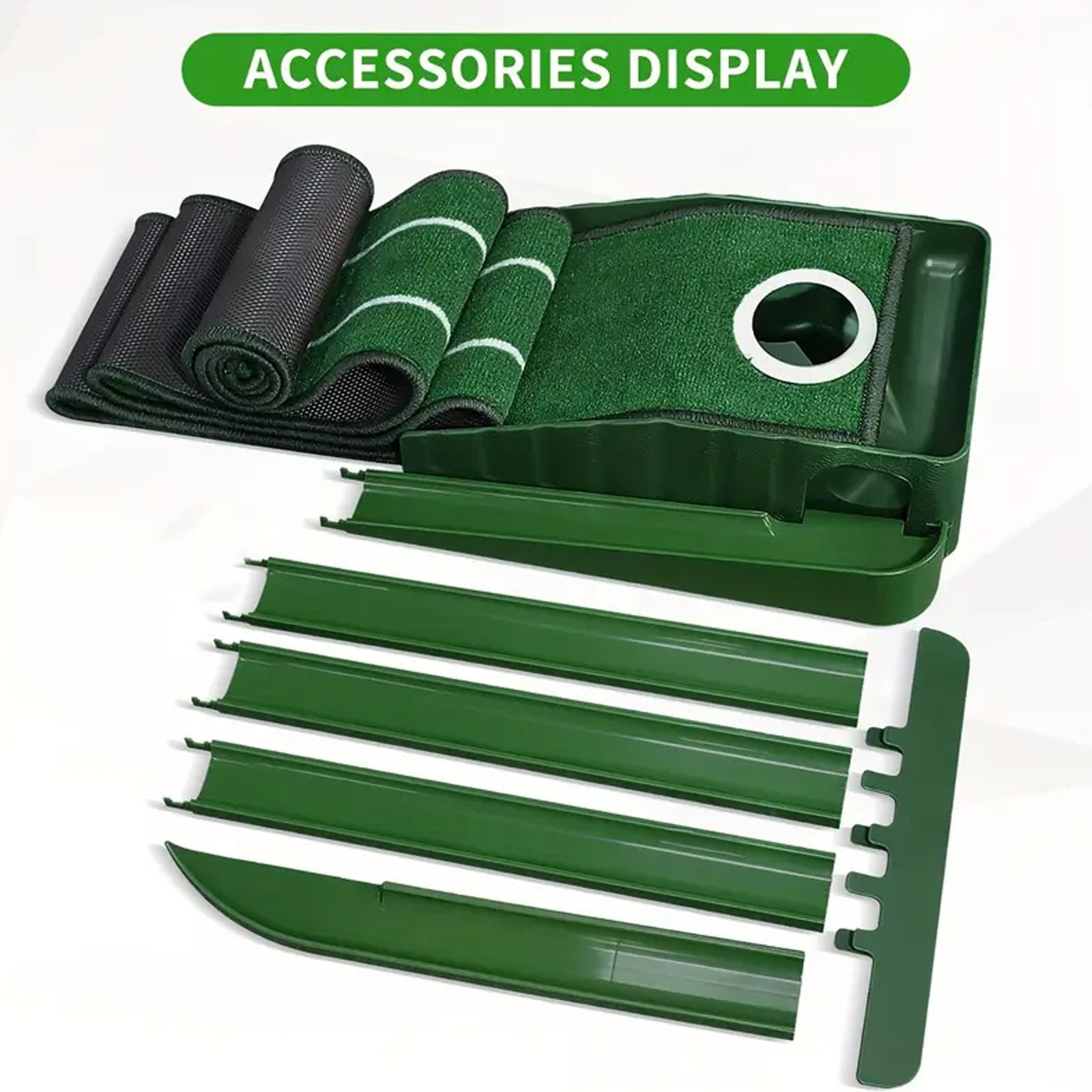Indoor Golf Putting Mat with Automatic Ball Return and Post-Hole Collection System Practice Putting Green for Home Office Outdoor Use Improve Putting Skills Gift for Golf Lovers