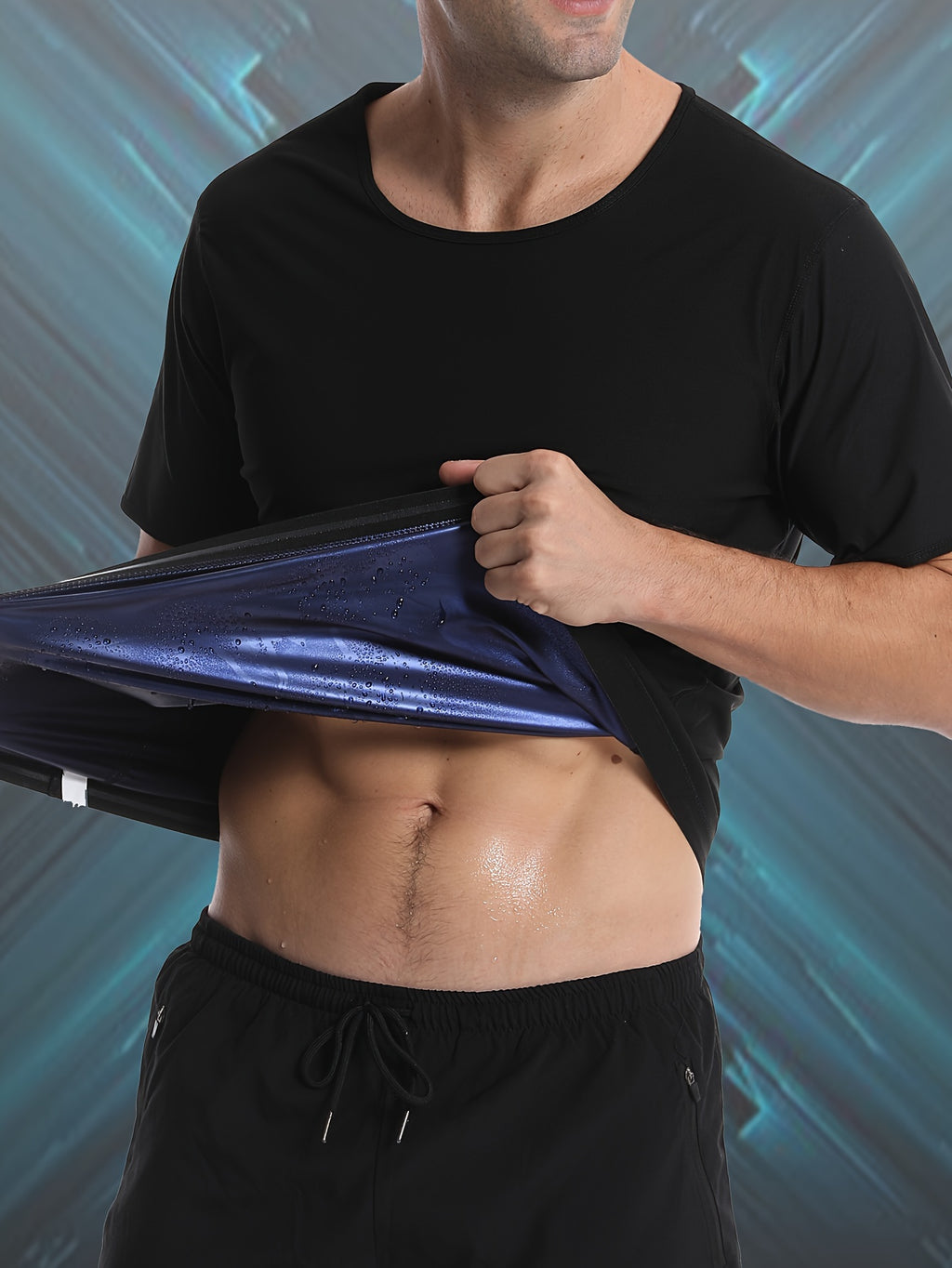 Men's Compression Shaping Short Sleeve Sauna Sweat Shirt – Tight Fit Workout T-Shirt for Gym, Running, Yoga & Training | 90% Polyester 10% Elastane | S–XXL