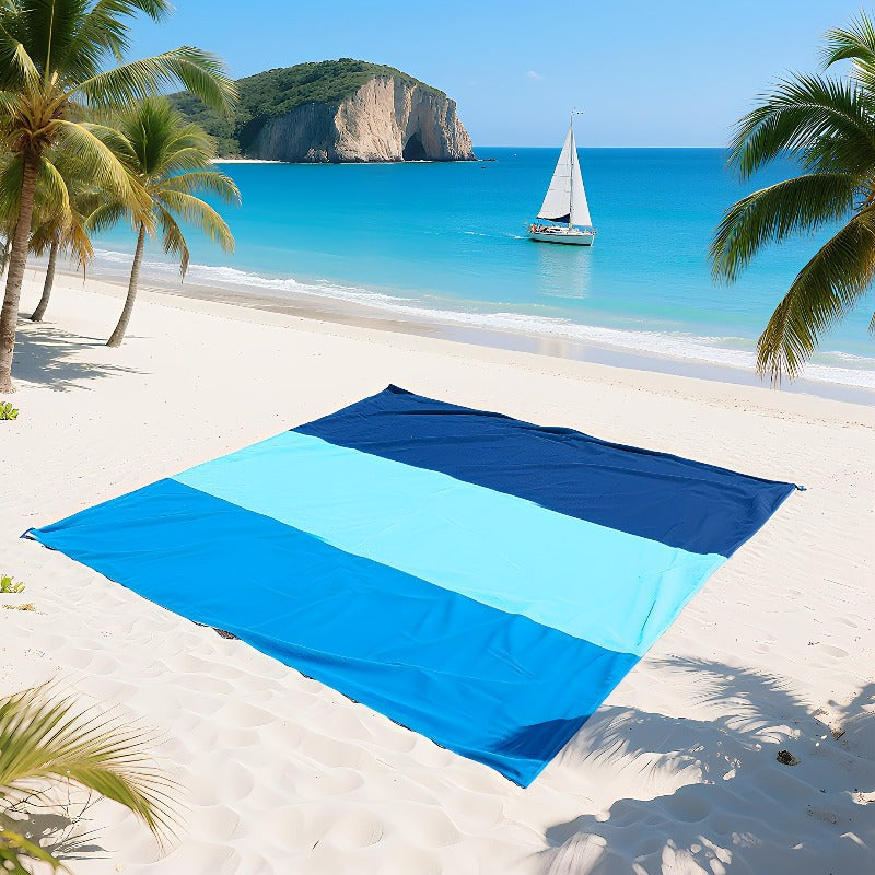 Sand Free Beach Blanket Extra Large 82x78 Inch for 4-7 People Anti-Sand Waterproof Picnic Mat – Lightweight Outdoor Mat for Beach Camping Hiking