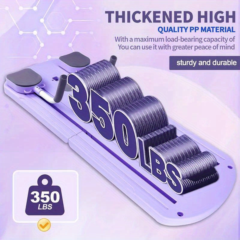 8-in-1 Foldable Pilates Board with Resistance Bands Home Gym Abdominal Workout Equipment Anti-Deformation PP Material Compact Storage Perfect Gift