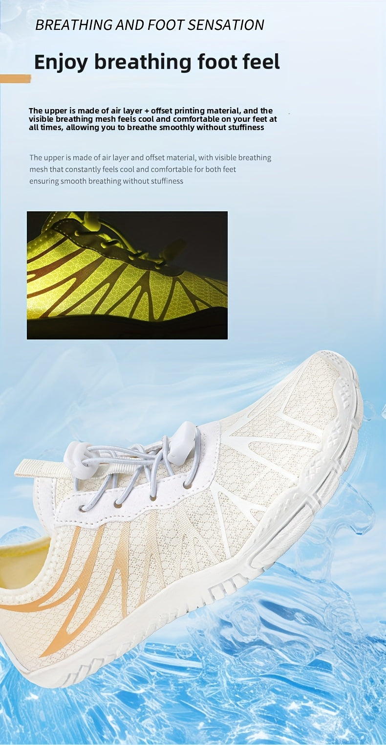 Women's Quick-Drying Water Shoes – Lightweight Slip-On Aqua Barefoot Beach Shoes for Pool, Surfing, Walking, Yoga & Swimming | Breathable Fabric, Rubber Sole (US 5-12.5)