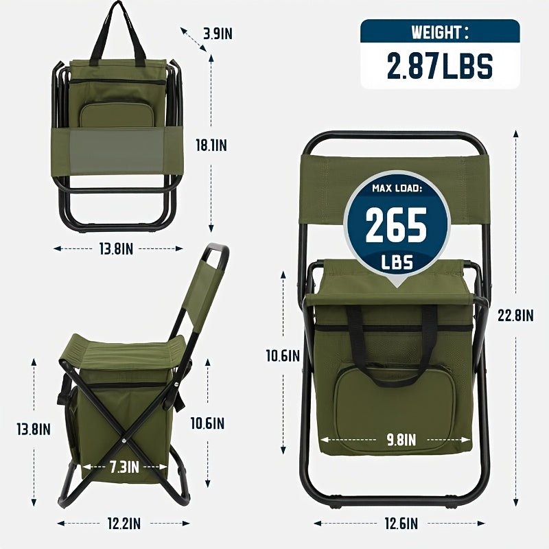 Folding Camping Chair Lightweight Portable with Backrest & Carry Bag – Heavy Duty Outdoor Seat for Camping Hunting Fishing Hiking Beach Picnic – Compact Collapsible Camp Chair for Adults Green Camo Blue