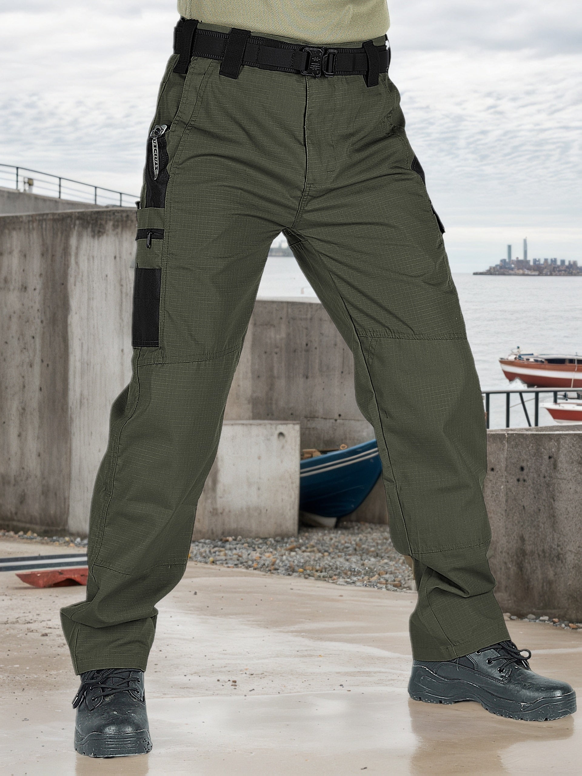 2-Pack Men's Utility Cargo Pants – Lightweight Tactical Workwear with Stretch Ripstop Fabric, Multi-Pocket Design, Sizes S-XXXL, 6 Color Combinations
