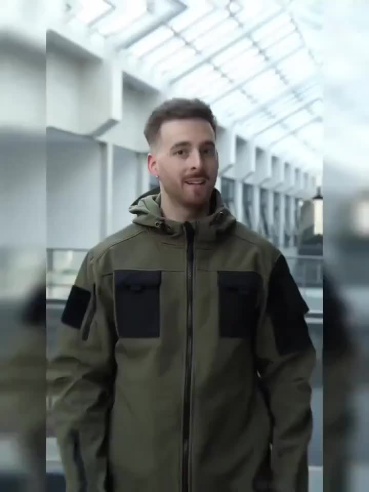 Men's Windproof Soft Shell Jacket with Hood & Pockets Scratch-Resistant Fleece-Lined Outdoor Zip-Up Coat for Hiking Cycling Camping – Lightweight Spring Fall Jacket for Men S M L