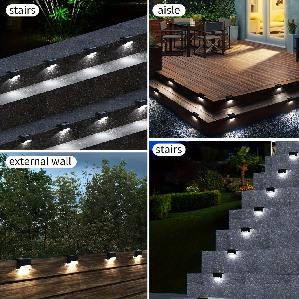Solar Step Lights Outdoor - 16/32 Pack LED Deck Lights IP66 Waterproof, Auto Light Sensor, 700mAh Battery, Solar Stair Lights for Yard, Patio, Deck, Steps, Walkway & Lawn Path Safety
