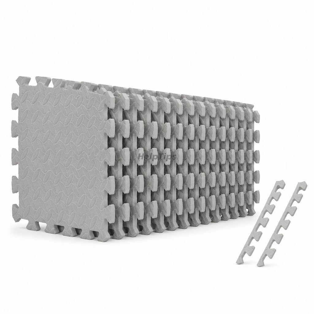 Interlocking EVA Foam Floor Mats for Home Gym Thick Non-Slip Waterproof Puzzle Tiles for Yoga Weightlifting Cardio Exercise Garage Basement Playroom 20 48 or 60 Pcs