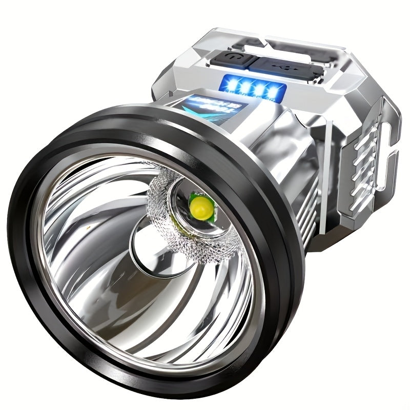 Rechargeable LED Headlamp IP65 Waterproof Ultra Bright Head Lamp with Large Reflector Long Range Beam Extended Battery Life for Night Fishing Camping Hiking Emergency Outdoor Use
