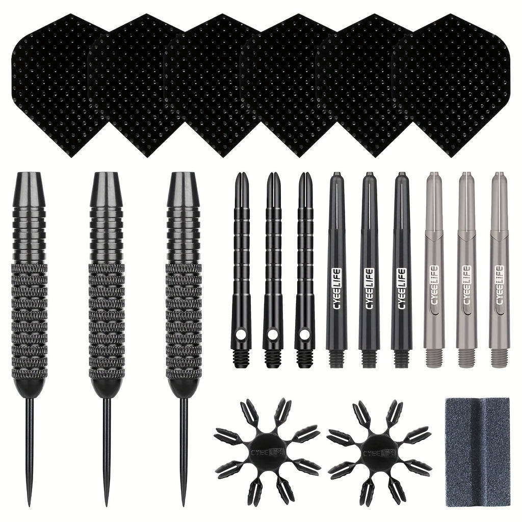 Professional Hard-Point Metal Darts 32.5g Heavy Weight Competition Dart Set Precision Steel Tip Tungsten-Style Barrel for Bristle Dartboard League Tournament Home