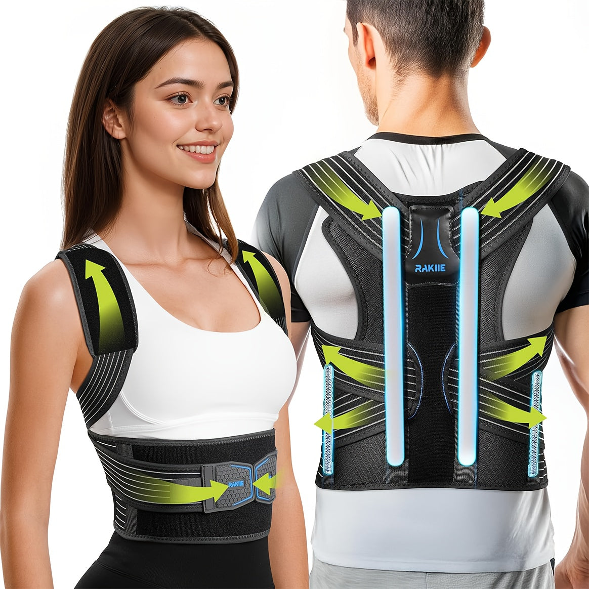 Adjustable Posture Corrector Vest – Shoulder Straightening Brace with Padded Cushions & Soft Underarm Bands, Unisex Back Support for Daily Wear, Sizes S-XL