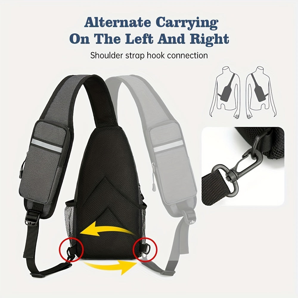 Crossbody Sling Bag for Men Women Large Capacity – Single Shoulder Travel Bag Multi-Purpose Outdoor Hiking Commuter Everyday Carry EDC Bag Secure Zipper Closure Unisex 14 Colors