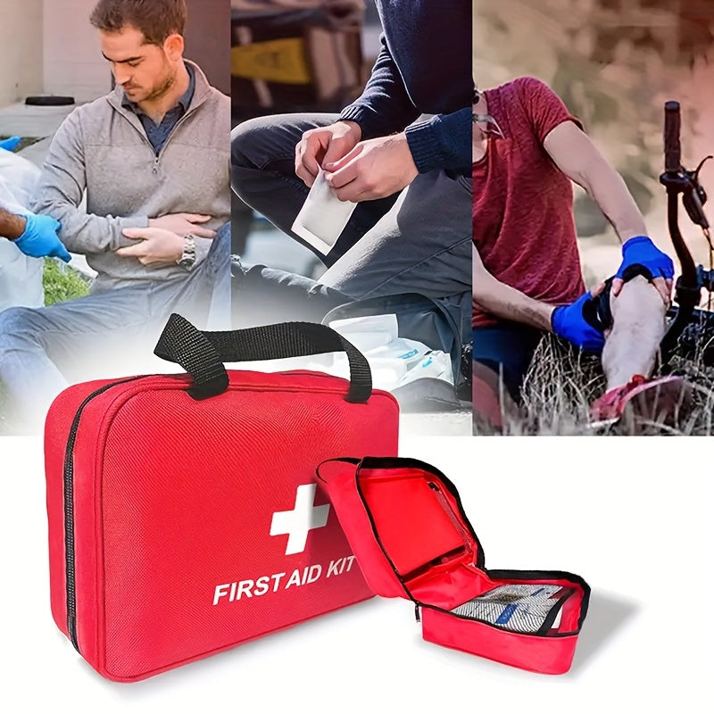 152 Piece First Aid Kit Survival Emergency Kit Camping Hiking Outdoor Portable Reusable with Scissors Pliers Bandages Gauze Tape