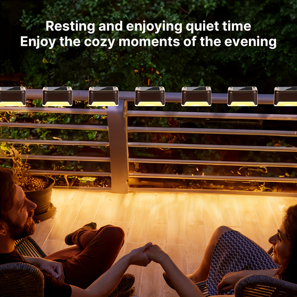 Solar LED Deck Lights Outdoor – 16 or 32 Pack, Auto On/Off Dusk to Dawn, 12-Hour Lighting for Stairs, Fence, Pathway & Patio | Step Lights for Night Safety & Garden Decor, Black/White/Brown