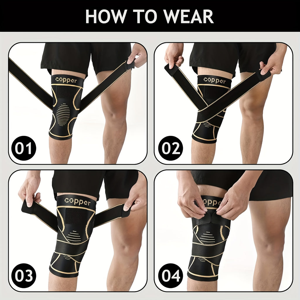 Copper Fiber Compression Sleeve 2 Pack – Elastic Breathable Knee & Elbow Pads for Cycling, Running, Hiking, Fitness & Ball Sports, Closed-Type Joint Support, Sizes S-XL