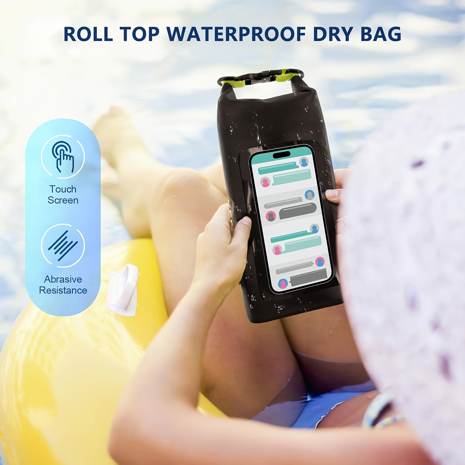 10L Dry Bag Waterproof Roll-Top Sack with Phone Case – Kayaking, Camping, Rafting, Beach, Boating & Fishing Gear Bag for Men Women
