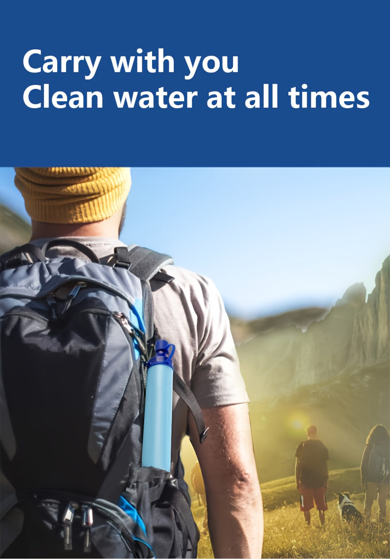 Portable Water Filter Straw for Hiking Camping Survival Emergency Filtration Drink from Stream Lake River Spring Tap Rainwater Outdoor Backpacking Gear 2 or 4 Pack