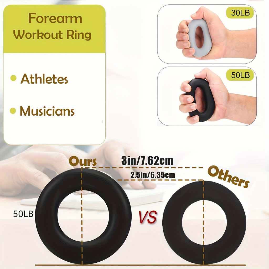 Grip Strength Trainer Set 6pcs – Adjustable Hand Gripper 10-130 lbs with Rep Counter, Finger Exerciser, Forearm Workout Rings & Finger Stretcher for Rock Climbing Fitness Sports Musicians