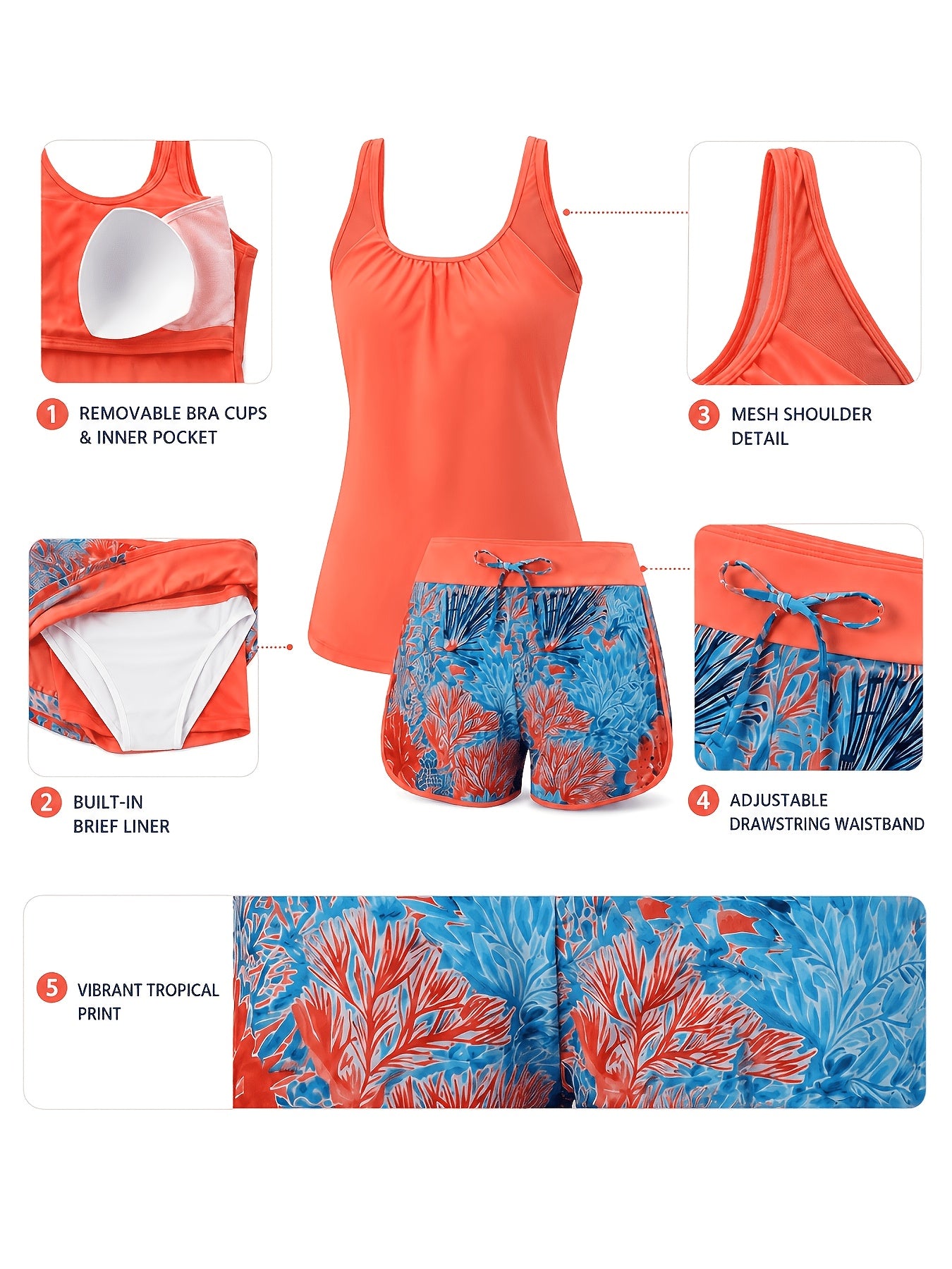 Women's Two-Piece Swimsuit & Beach Set - Stylish Bikini Cover Up for Summer Beach Vacation Holiday Pool Party S-XXL