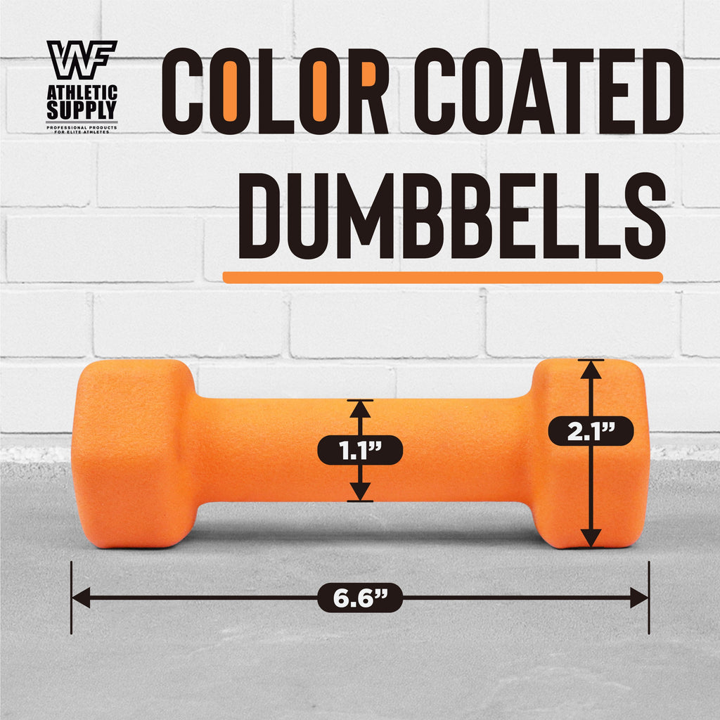 Neoprene Hex Dumbbells Pair Color-Coded Cast Iron Non-Slip Hand Weights for Women Men Strength Training Home Gym Workout 2LB 5LB 8LB 12LB 15LB Anti-Roll