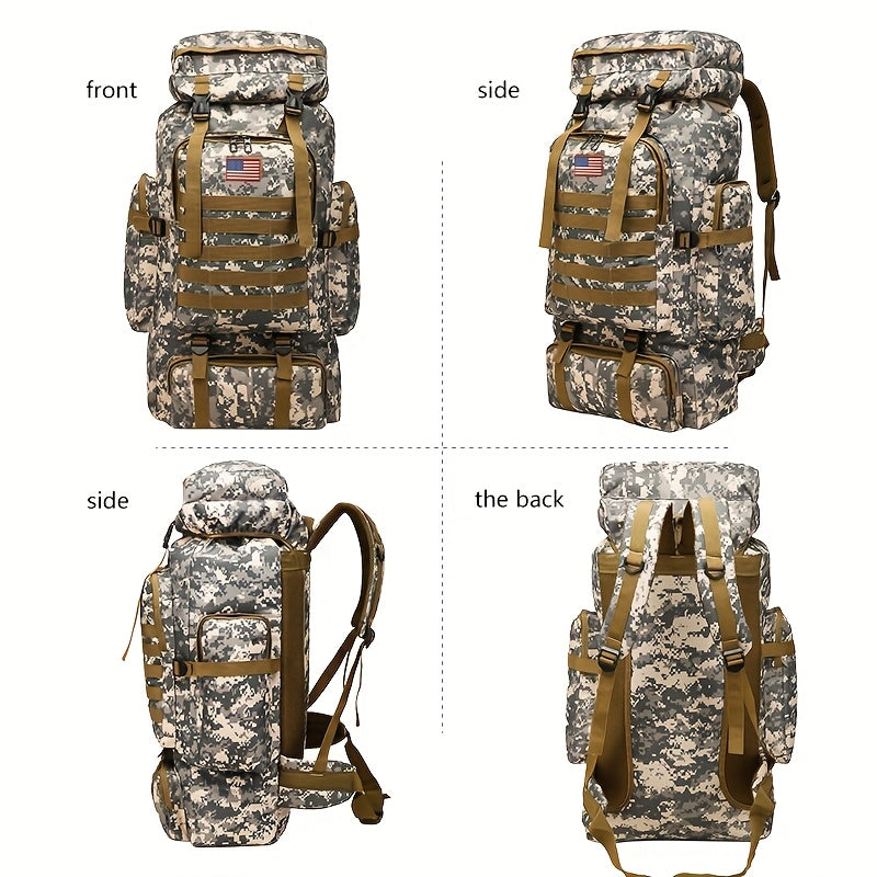 Hiking Backpack Set Large 22.45 Gal with Bonus Daypack – Men's Camping Backpacking Pack for Hiking Climbing Trekking Green Gray Desert Khaki Army Green