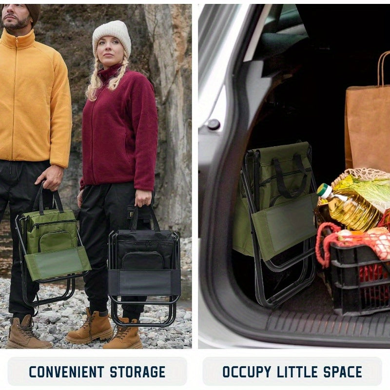 Folding Camping Chair Lightweight Backpack Carry Backrest Stool High Weight Capacity – Portable Outdoor Seat for Camping Hunting Fishing Hiking