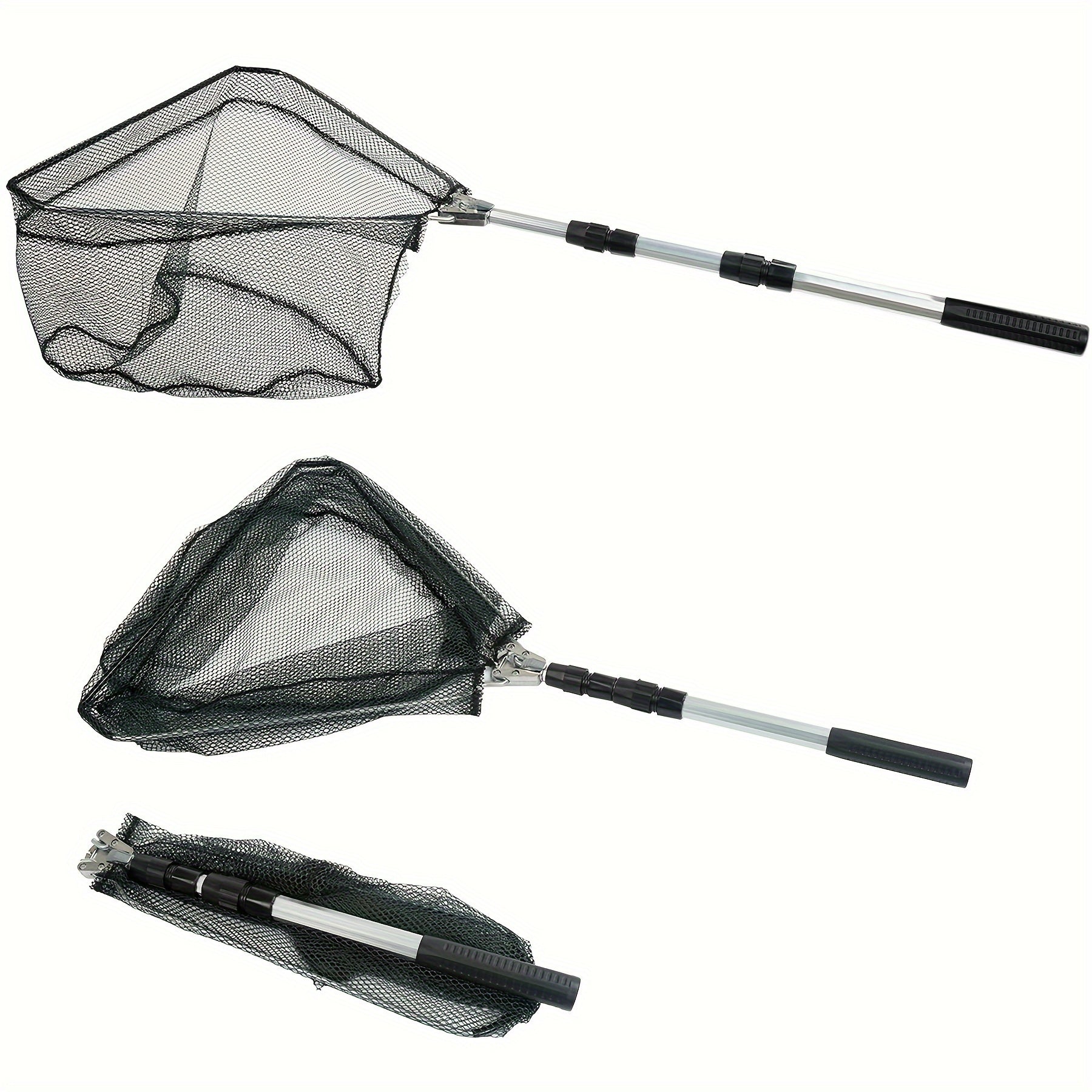 Fishing Landing Net with Telescoping Aluminum Handle Extends to 50 Inches Freshwater Fish Net for Men Women Bass Trout Kayak Dock Bank Fishing