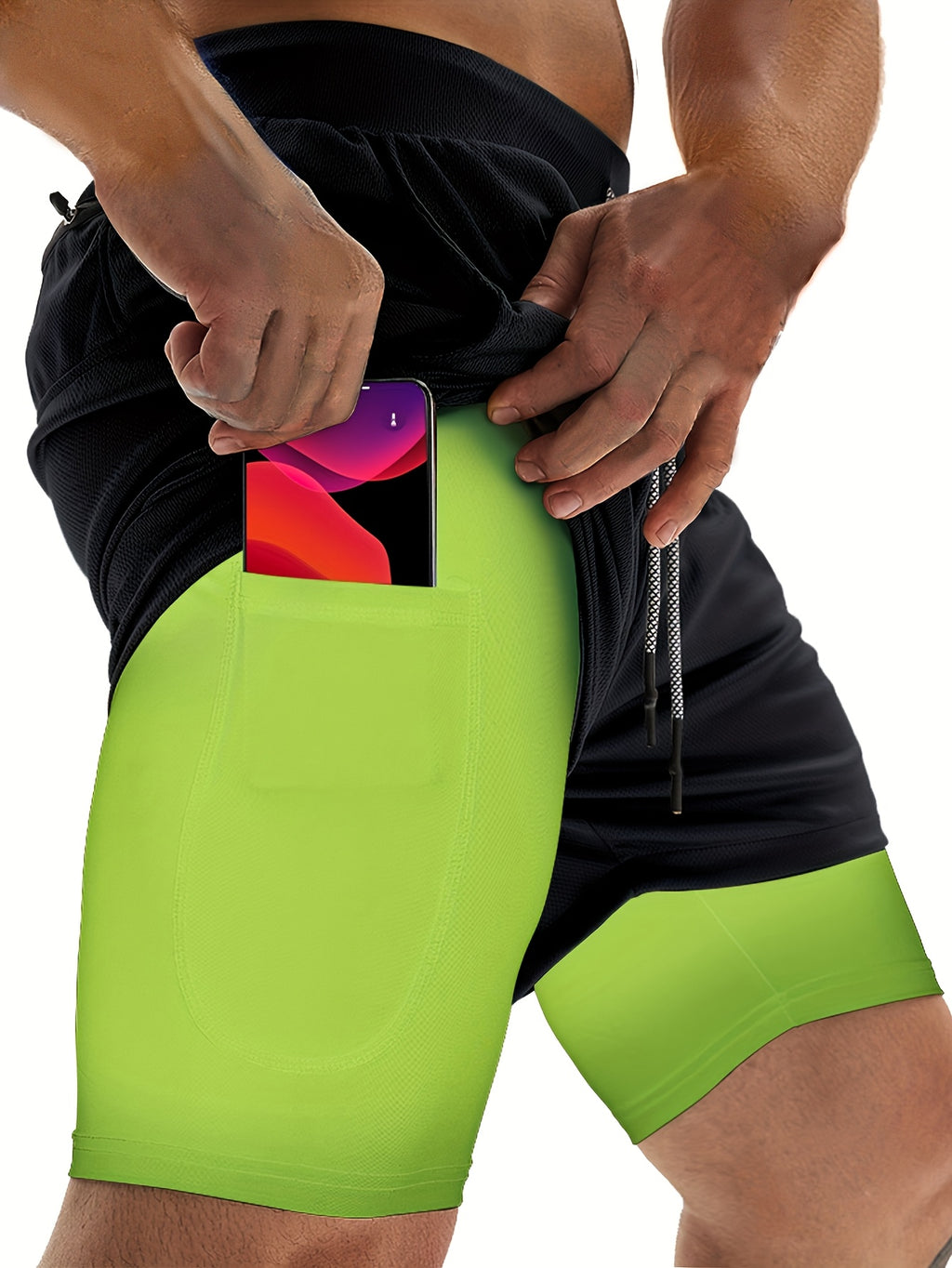 Men's 2-in-1 Running Shorts with Compression Liner – 7 Inch Quick-Dry Workout Shorts for Gym, Yoga & Outdoor Sports, Sizes S-XXL, 3 Colors