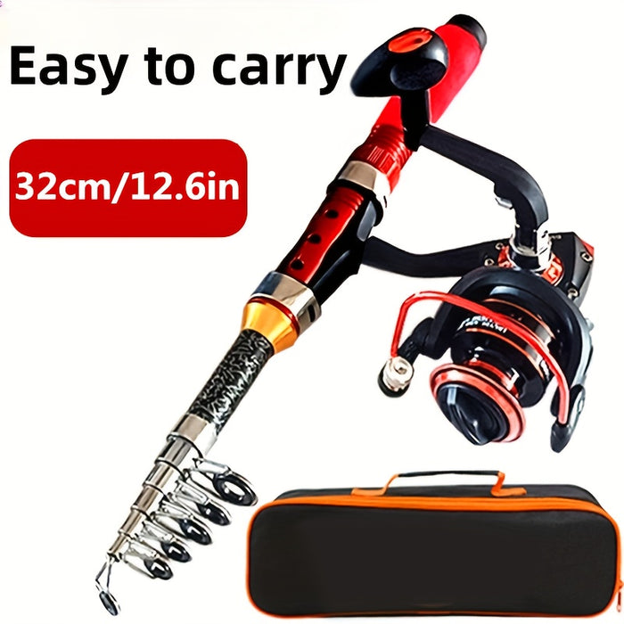 Telescopic Pen Fishing Rod Reel Combo Collapsible Pocket Mini Spinning Pole 39-90 Inch Portable Travel Camping Hiking Bass Trout Freshwater Saltwater Beginners Kids