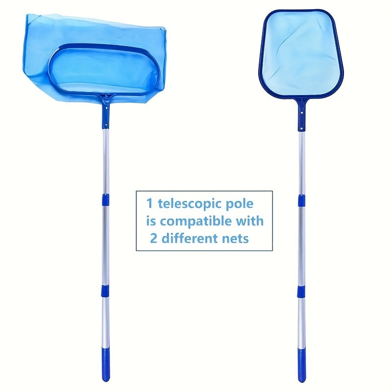 Pool Skimmer Net Set 3 Pack with Adjustable 17-40 Inch Telescopic Pole, Fine Mesh Leaf Skimmer for Swimming Pool Hot Tub Spa Fountain, Pool Cleaning Net with Extendable Handle