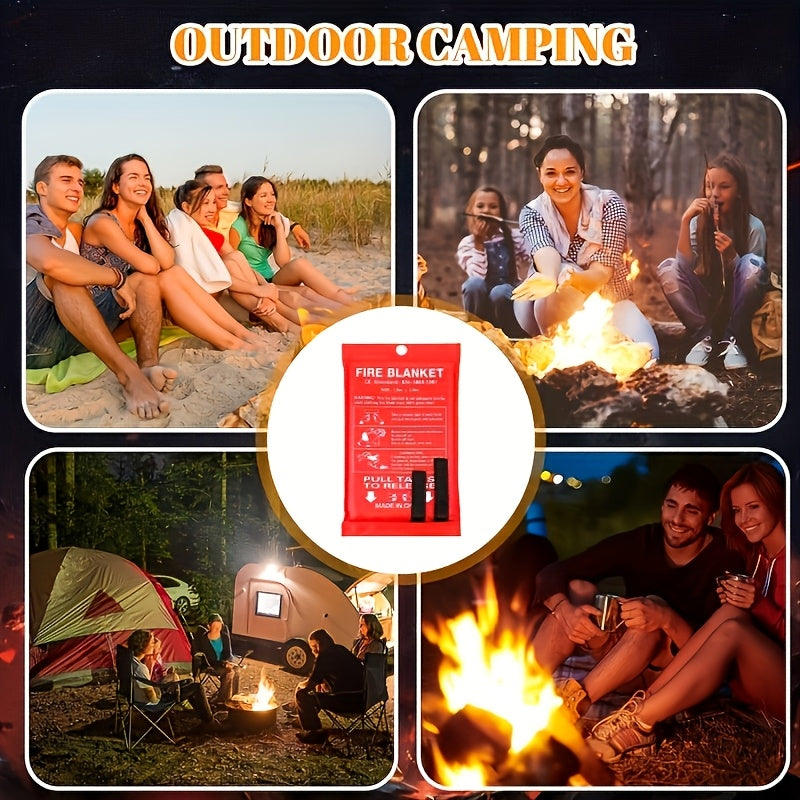 Fire Blanket 4 Pack Emergency Fiberglass Flame Resistant Blanket for Home Kitchen Camping Hiking Heat Resistant Compact Fire Safety Equipment