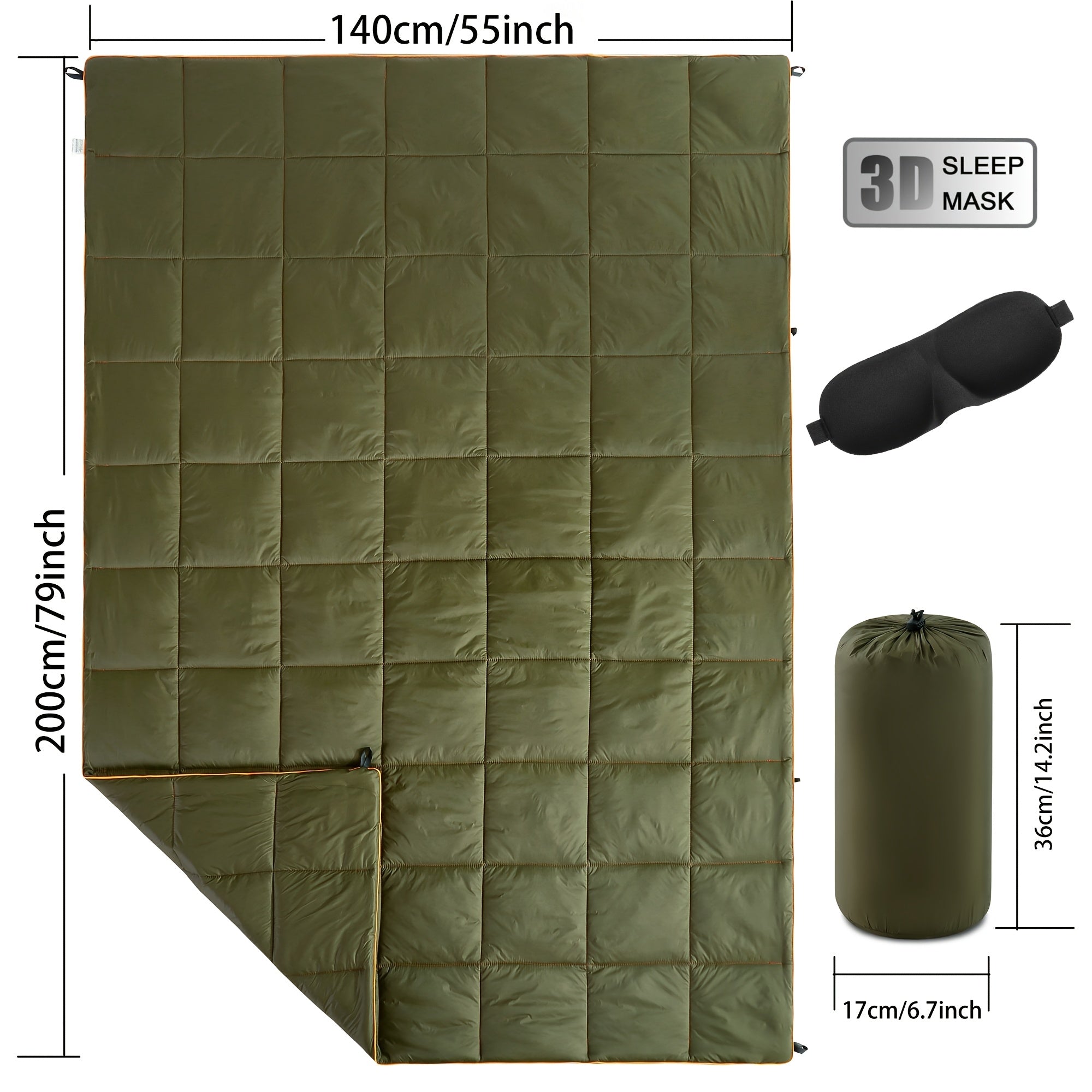 Puffy Camping Blanket Lightweight Down Alternative Ultra Warm Hammock Quilt 55x79 Inch for Camping Hiking Traveling Picnic Beach Party Cold Weather Outdoor Gear Multiple Colors